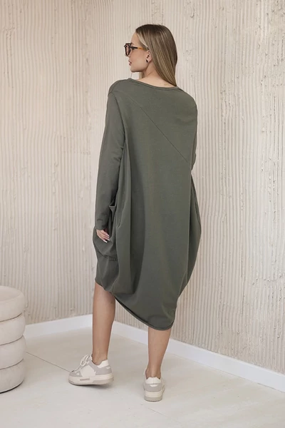 OVERSIZE ZSEBES PAMUT TUNIKA -KEKI