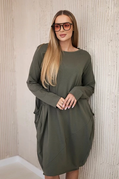 OVERSIZE ZSEBES PAMUT TUNIKA -KEKI